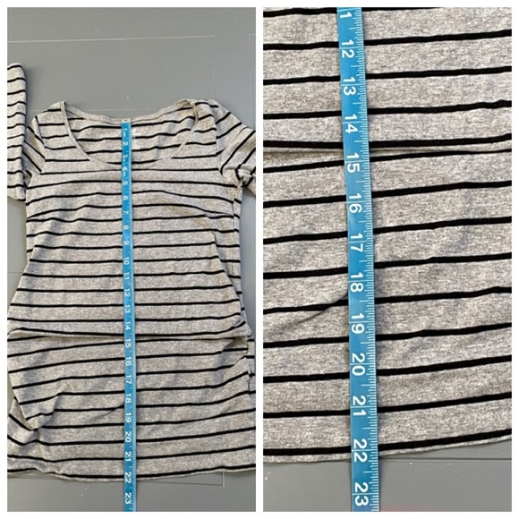 H&M MAMA Maternity Gray & Black Striped Top Size S - Picture 6 of 11